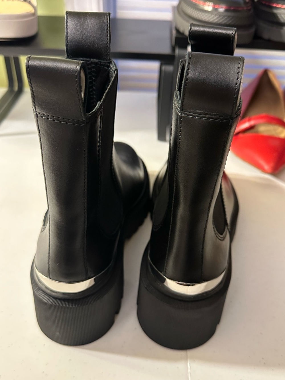 Maje Chelsea Black Lug Sole Boots New Sz 36 5.5 - Picture 4 of 5